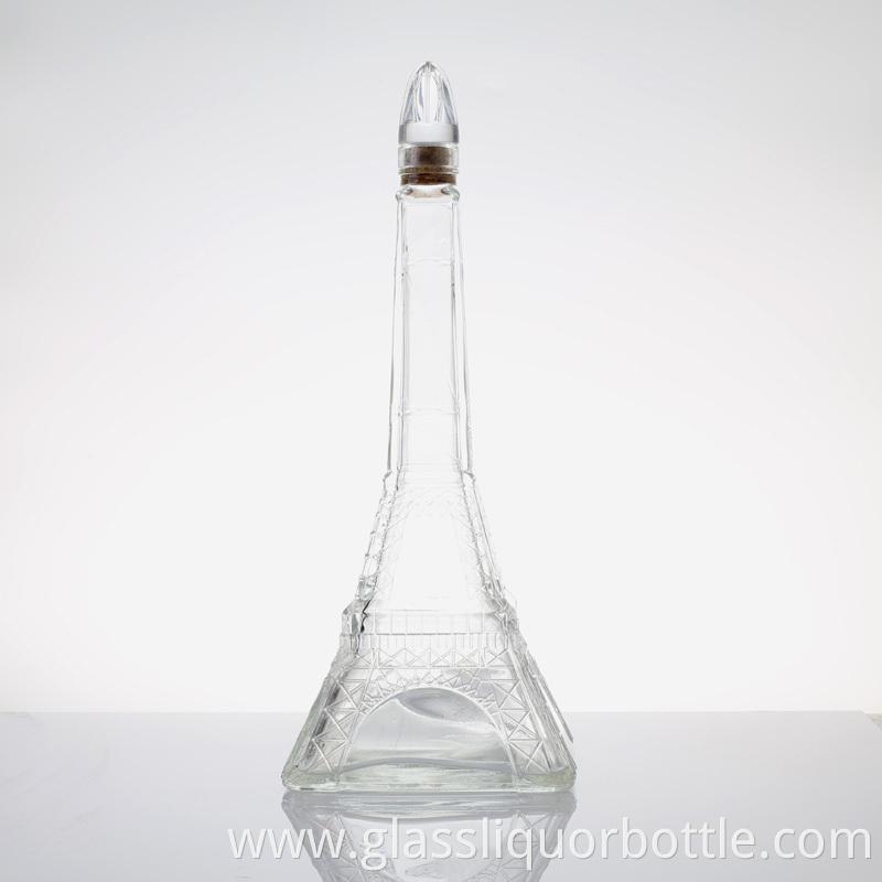 1L Transparent Glass Vodka Bottles